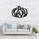 Halloween Pumpkin Metal Wall Art – Black Steel Haunted Fall Decor- KAF506