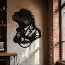 Cool Lizard Metal Wall Art – Unique Reptile Selfie Decor for Home and Office- KAF512