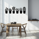 Cactus Succulent Plant Metal Wall Art – Modern Black Botanical Home Decor- KAF521