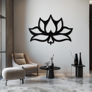 Lotus Flower Metal Wall Art – Modern Black Floral Wall Decor- KAF527