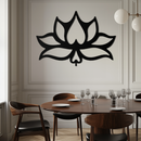 Lotus Flower Metal Wall Art – Modern Black Floral Wall Decor- KAF527