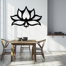 Lotus Flower Metal Wall Art – Modern Black Floral Wall Decor- KAF527