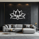 Lotus Flower Metal Wall Art – Modern Black Floral Wall Decor- KAF527