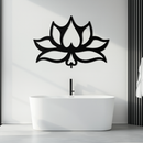 Lotus Flower Metal Wall Art – Modern Black Floral Wall Decor- KAF527