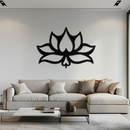 Lotus Flower Metal Wall Art – Modern Black Floral Wall Decor- KAF527