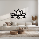 Lotus Flower Metal Wall Art – Modern Black Floral Wall Decor- KAF527