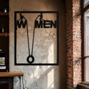 Minimalist "Women" Typography Metal Wall Art – Modern Black Statement Piece- KAF529