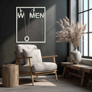 Minimalist "Women" Typography Metal Wall Art – Modern Black Statement Piece- KAF529