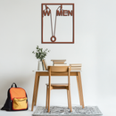 Minimalist "Women" Typography Metal Wall Art – Modern Black Statement Piece- KAF529