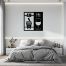 Morning Coffee and Evening Wine Metal Wall Art – AM PM Modern Black Kitchen Decor- KAF547