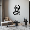 Abstract Tribal Woman Metal Wall Art – Modern Black Silhouette Home Decor- KAF559