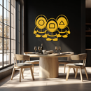 Squid Game Guards Metal Wall Art – Minimalist Black Home Decor- KAF561