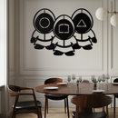 Squid Game Guards Metal Wall Art – Minimalist Black Home Decor- KAF561