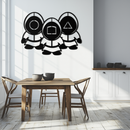 Squid Game Guards Metal Wall Art – Minimalist Black Home Decor- KAF561