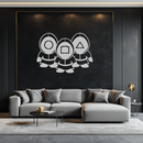 Squid Game Guards Metal Wall Art – Minimalist Black Home Decor- KAF561