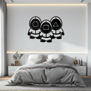 Squid Game Guards Metal Wall Art – Minimalist Black Home Decor- KAF561