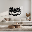 Squid Game Guards Metal Wall Art – Minimalist Black Home Decor- KAF561