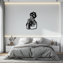 Geisha Silhouette Metal Wall Art – Japanese Woman with Fan Modern Decor- KAF568