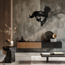 Abstract Wild Horses Metal Wall Art – Dynamic Horse Silhouette Decor- KAF569