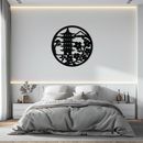 Japanese Pagoda and Sakura Flowers Metal Wall Art – Zen Garden Decor- KAF570