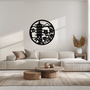 Japanese Pagoda and Sakura Flowers Metal Wall Art – Zen Garden Decor- KAF570