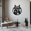 Musical Guitar Notes Metal Wall Art – Modern Musician Decor- KAF571