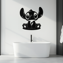 Cute Stitch Character Metal Wall Art - Adorable Cartoon Silhouette Decor- KAF572