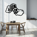 Fist Holding Money Stack Metal Wall Art – Bold Dollar Bill Hand Silhouette for Modern Spaces- KAF579