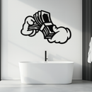 Fist Holding Money Stack Metal Wall Art – Bold Dollar Bill Hand Silhouette for Modern Spaces- KAF579