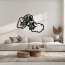 Fist Holding Money Stack Metal Wall Art – Bold Dollar Bill Hand Silhouette for Modern Spaces- KAF579