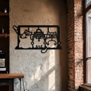 Cozy Window Cats Metal Wall Art – Cute Cartoon Trio Design for Pet Lovers- KAF582