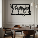 Cozy Window Cats Metal Wall Art – Cute Cartoon Trio Design for Pet Lovers- KAF582