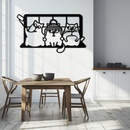 Cozy Window Cats Metal Wall Art – Cute Cartoon Trio Design for Pet Lovers- KAF582