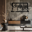 Cozy Window Cats Metal Wall Art – Cute Cartoon Trio Design for Pet Lovers- KAF582