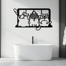 Cozy Window Cats Metal Wall Art – Cute Cartoon Trio Design for Pet Lovers- KAF582