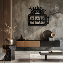 Jackpot Slot Machine Metal Wall Art – Vintage Casino Cherry Decor for Game Rooms- KAF584