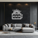 Jackpot Slot Machine Metal Wall Art – Vintage Casino Cherry Decor for Game Rooms- KAF584