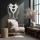 Dog and Cat in Hand Metal Wall Art – Heartwarming Pet Love Decor for Animal Lovers- KAF593
