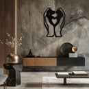 Dog and Cat in Hand Metal Wall Art – Heartwarming Pet Love Decor for Animal Lovers- KAF593