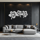 Hibiscus Flower Trio Metal Wall Art – Tropical Floral Silhouette for Home Decor- KAF594