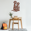 Meerkat Family Metal Wall Art – Playful Animal Silhouette Decor for Nature Lovers- KAF595