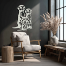 Meerkat Family Metal Wall Art – Playful Animal Silhouette Decor for Nature Lovers- KAF595