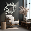 Musical Notes Circle Metal Wall Art – Treble Clef Music Decor for Home or Studio- KAF596