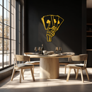 Skeleton Hand Holding Playing Cards Metal Wall Art – Gothic Poker Room Decor-KAF614