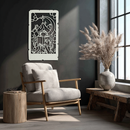 Reading Lady Metal Wall Art – Book Lover Silhouette with Moon and Mountains-KAF616