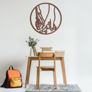 Skeleton and Human Hand Holding – Round Metal Wall Art- KAF628