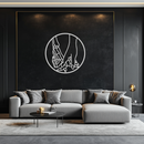 Skeleton and Human Hand Holding – Round Metal Wall Art- KAF628