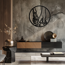 Skeleton and Human Hand Holding – Round Metal Wall Art- KAF628