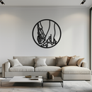 Skeleton and Human Hand Holding – Round Metal Wall Art- KAF628