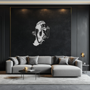 Skeleton Embrace Rose Lady Metal Wall Art – Romantic Gothic Silhouette Decor- KAF632